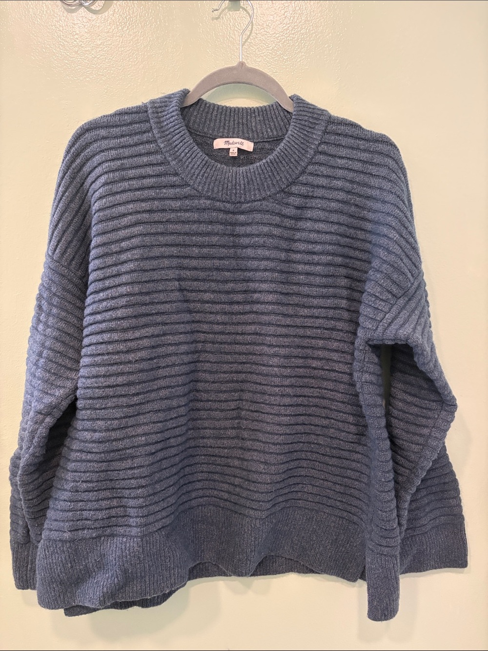 Madewell Ribbed Crewneck Sweater - Slate Blue